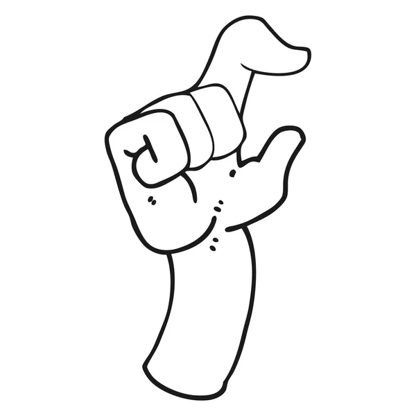 Noir et blanc dessin animé main faisant petit geste — Image vectorielle