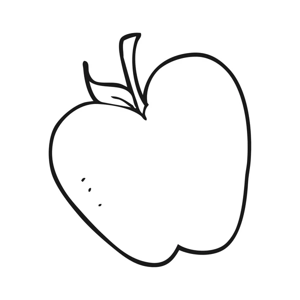 Černé a bílé kreslené jablko — Stockový vektor
