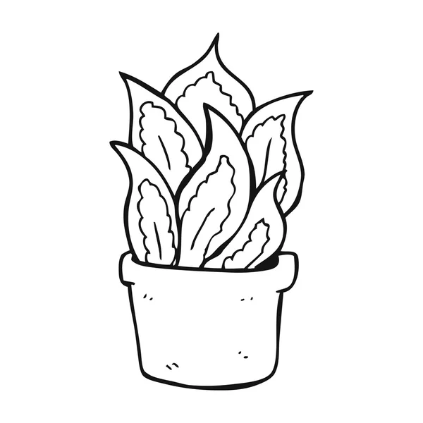 黑色和白色卡通房子植物 — 图库矢量图片