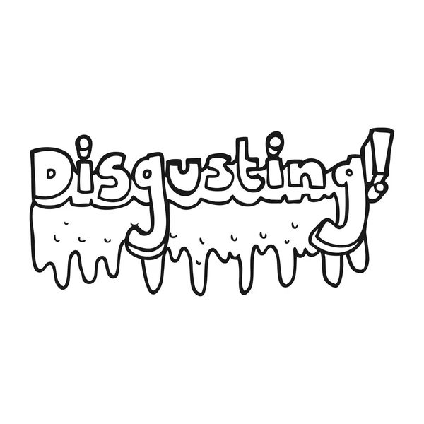Black and white cartoon disgusting symbol — Stock Vector