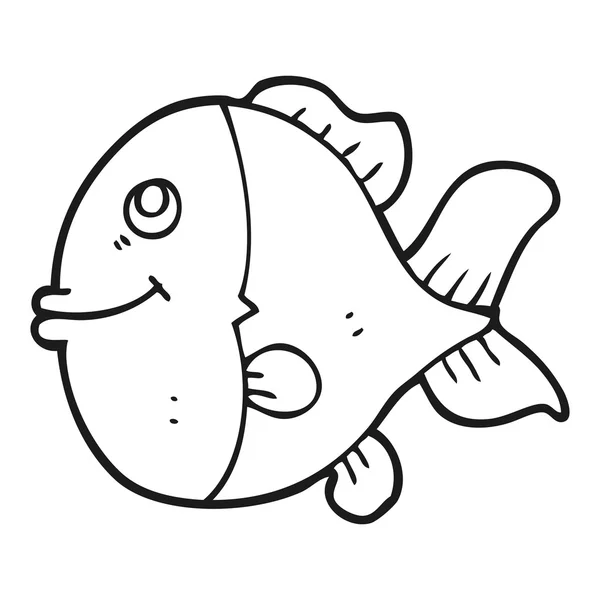 Svartvita tecknade fisk — Stock vektor