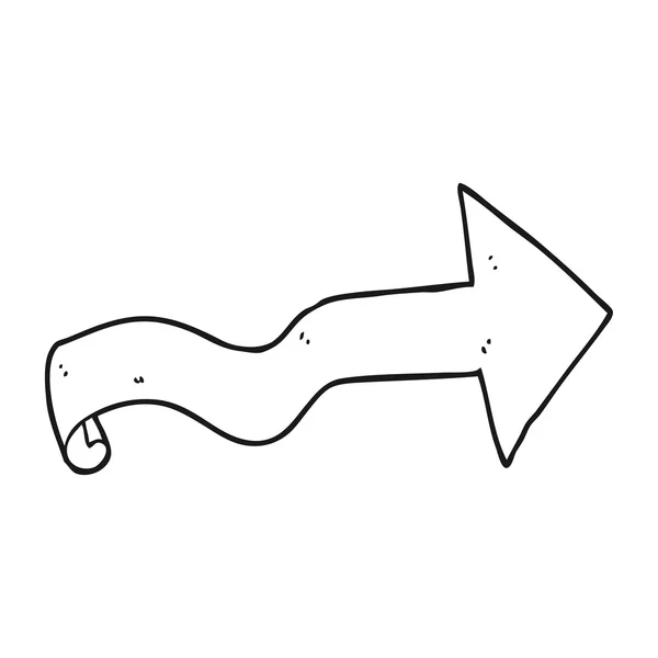 Black and white cartoon arrow — Stock Vector