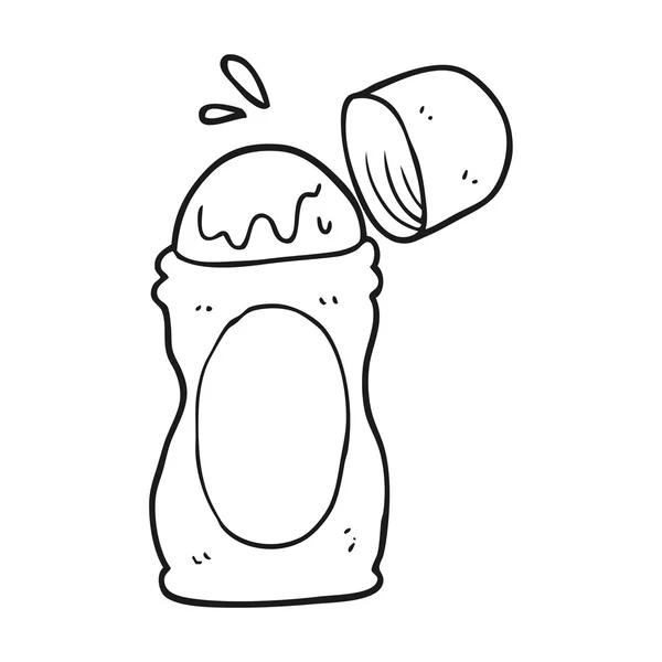 Black and white cartoon roll on deodorant — Stock Vector