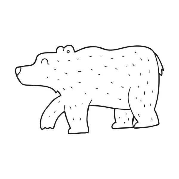 Fekete-fehér rajzfilm medve — Stock Vector