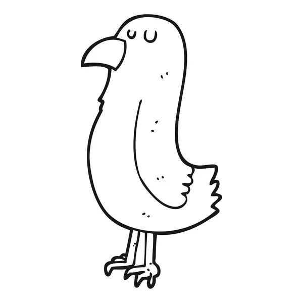 Zwart-wit cartoon parrot — Stockvector