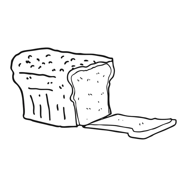 Pan de dibujos animados blanco y negro — Archivo Imágenes Vectoriales