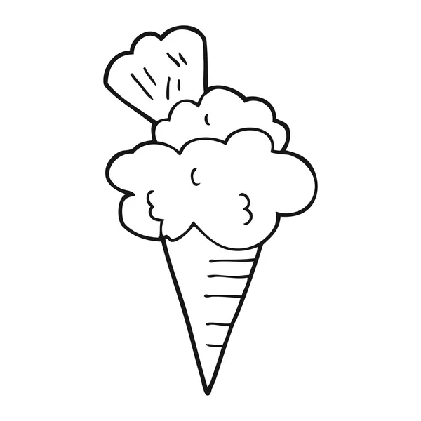 Черно-белое мультяшное мороженое — стоковый вектор