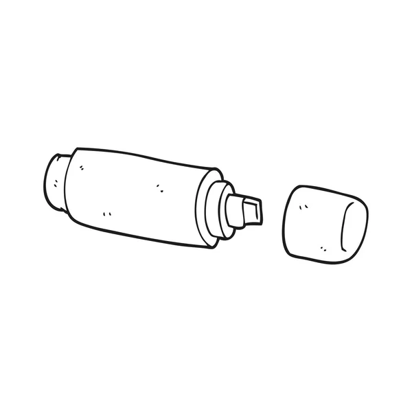 Black and white cartoon marker pen — Stock Vector