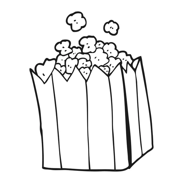 Noir et blanc dessin animé pop-corn — Image vectorielle