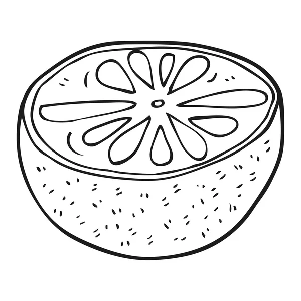 Dibujos animados blanco y negro medio melón — Vector de stock