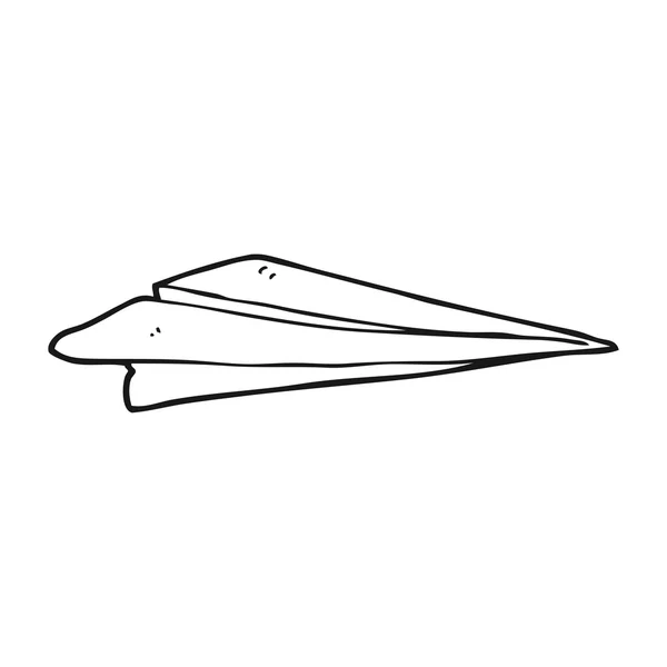 Avião de papel de desenho animado preto e branco —  Vetores de Stock