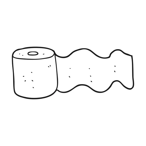 Papel higiénico de dibujos animados en blanco y negro — Vector de stock