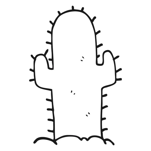 Cactus de dibujos animados en blanco y negro — Archivo Imágenes Vectoriales