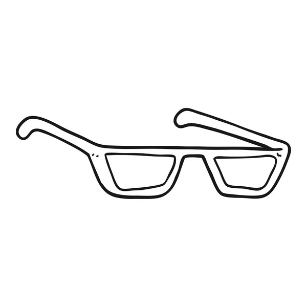 Lunettes de dessin animé noir et blanc — Image vectorielle