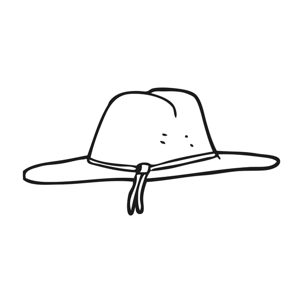 Sombrero de dibujos animados en blanco y negro — Archivo Imágenes Vectoriales