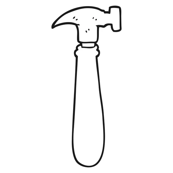 Schwarz-weißer Cartoon-Hammer — Stockvektor