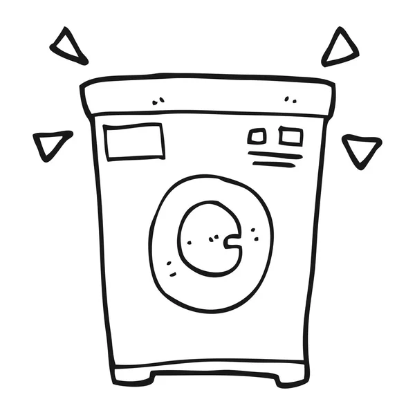 Μαύρο και άσπρο γελοιογραφία πλυντήριο ρούχων — Διανυσματικό Αρχείο