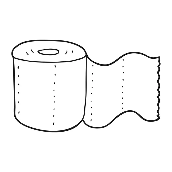 Papel higiénico de dibujos animados en blanco y negro — Vector de stock