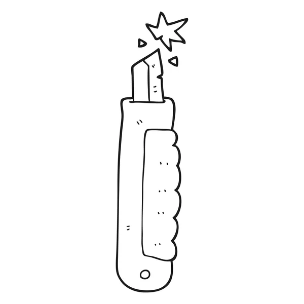 Cuchillo de dibujos animados blanco y negro — Vector de stock