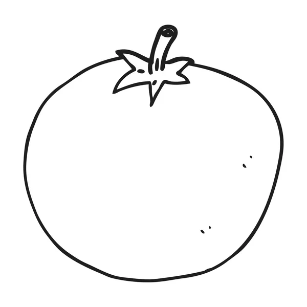 Tomate de dibujos animados en blanco y negro — Archivo Imágenes Vectoriales