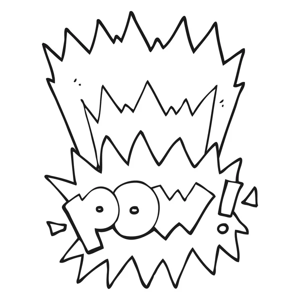 Black and white cartoon pow symbol — Stock Vector