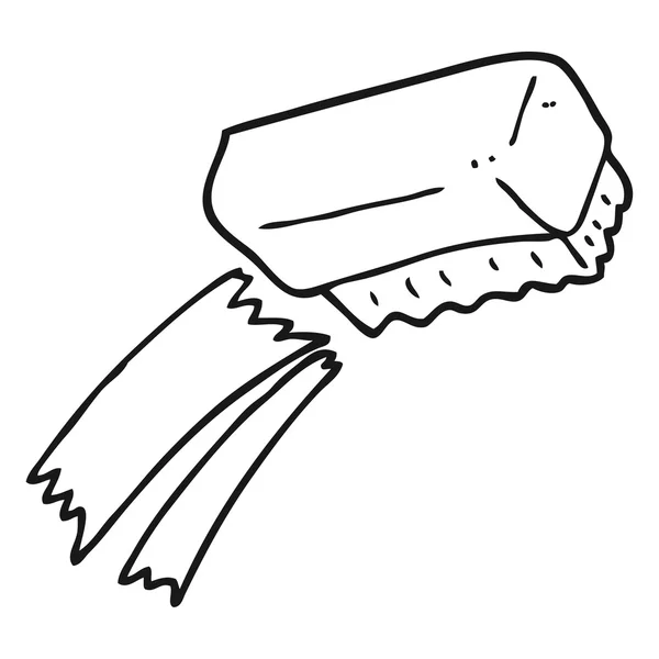 Brosse à récurer dessin animé noir et blanc — Image vectorielle