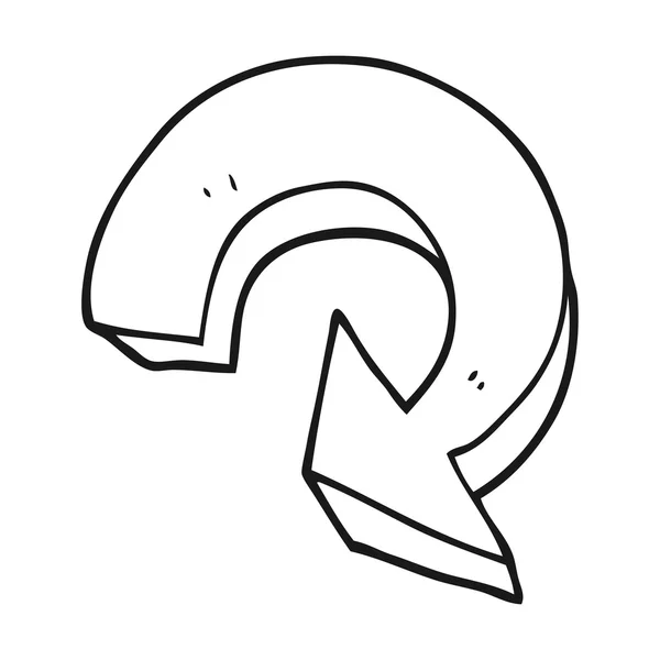 Noir et blanc flèche de recyclage de dessin animé — Image vectorielle