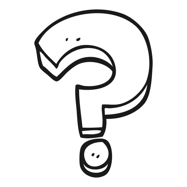 Black and white cartoon question mark — Stock Vector