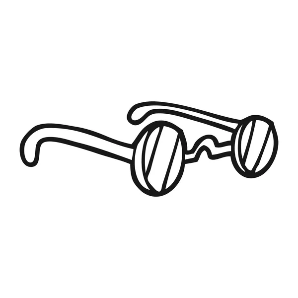 黒と白の漫画眼鏡 — ストックベクタ