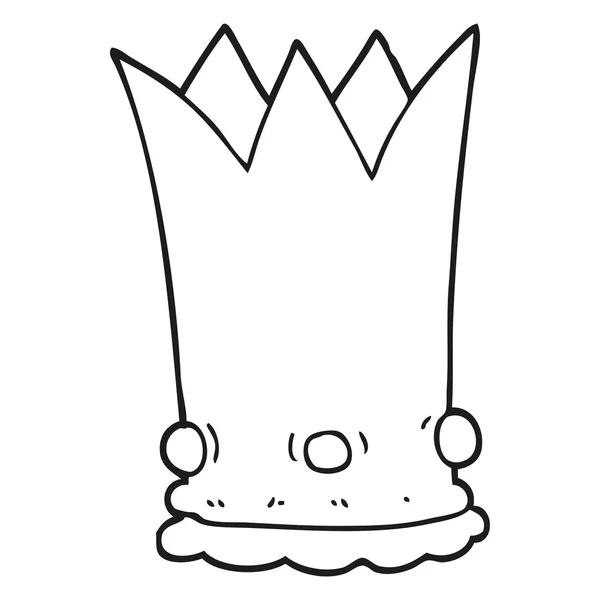 Corona de dibujos animados en blanco y negro — Vector de stock