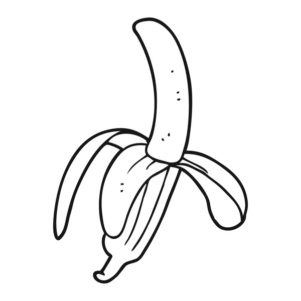 Zwart-wit cartoon banaan — Stockvector