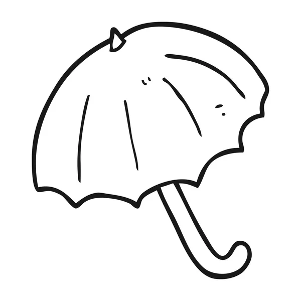 Guarda-chuva de desenhos animados preto e branco — Vetor de Stock