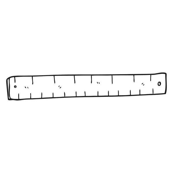 Black and white cartoon wooden ruler — Stock Vector