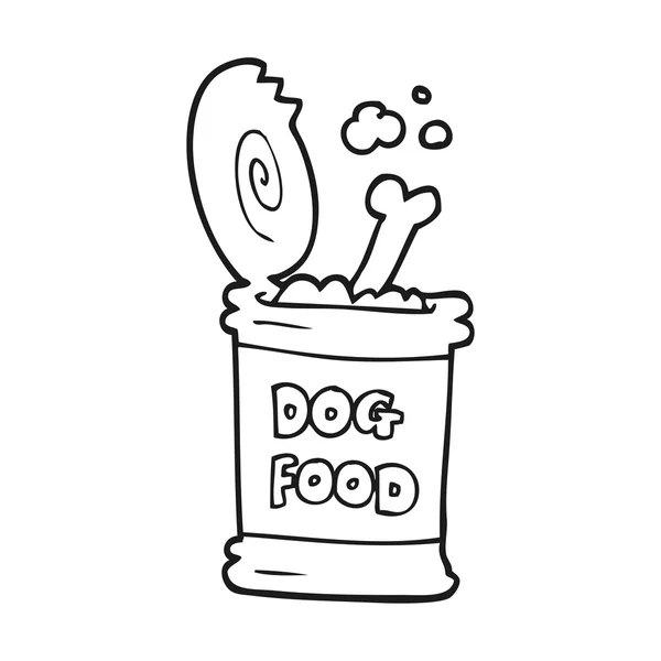 Μαύρο και άσπρο γελοιογραφία τρόφιμα σκυλιών — Διανυσματικό Αρχείο