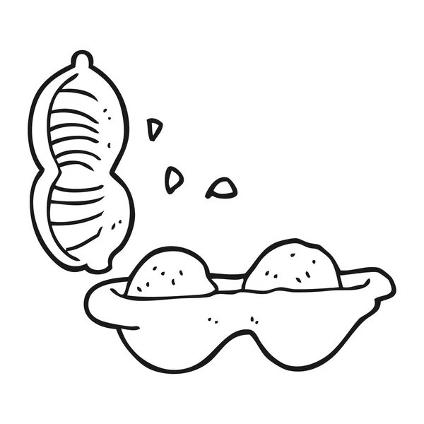 Amendoins de desenhos animados preto e branco — Vetor de Stock