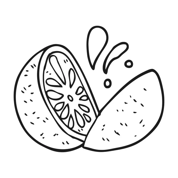 Melón de dibujos animados blanco y negro — Vector de stock