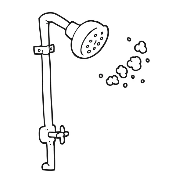 Ducha de dibujos animados en blanco y negro — Vector de stock