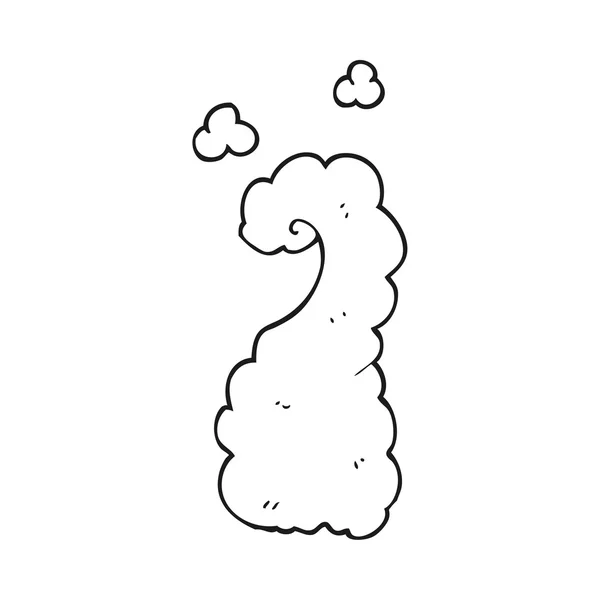 Soplo de humo de dibujos animados en blanco y negro — Vector de stock