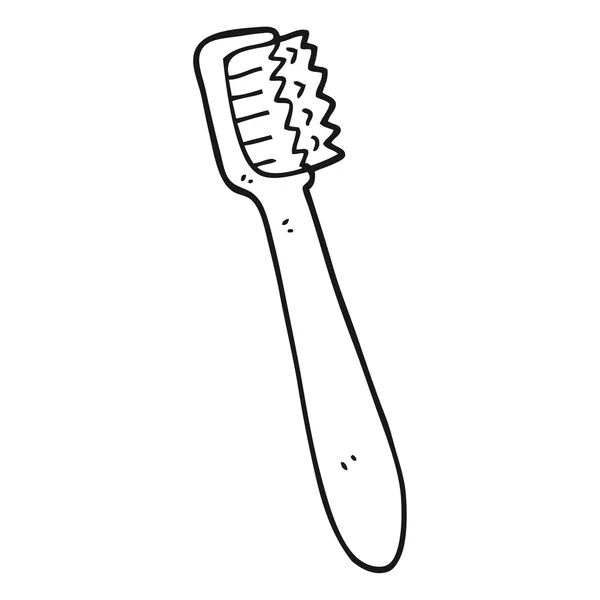 Brosse à dents dessin animé noir et blanc — Image vectorielle