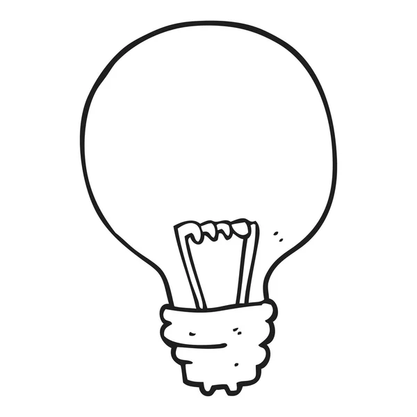 Ampoule de dessin animé noir et blanc — Image vectorielle