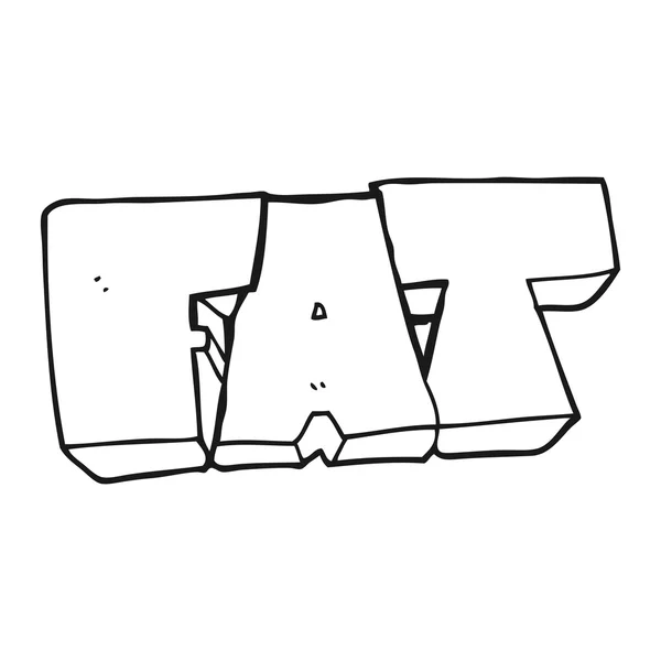 Preto e branco desenho animado FAT símbolo —  Vetores de Stock