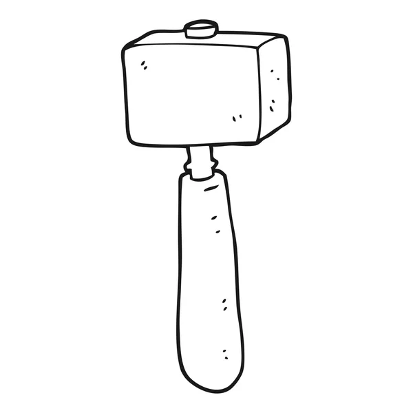 Black and white cartoon mallet — Stock Vector