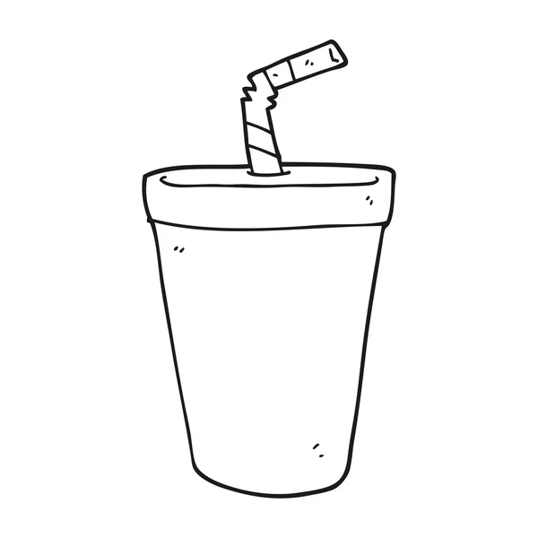 Zwart-wit cartoon soda — Stockvector