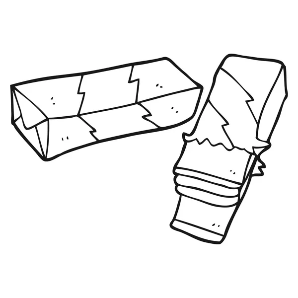 Czarno-biały rysunek guma do żucia — Wektor stockowy