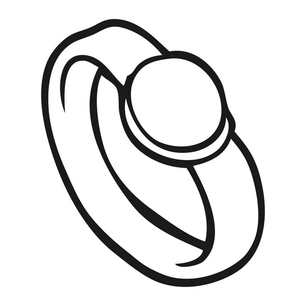 Černé a bílé kreslené prsten — Stockový vektor