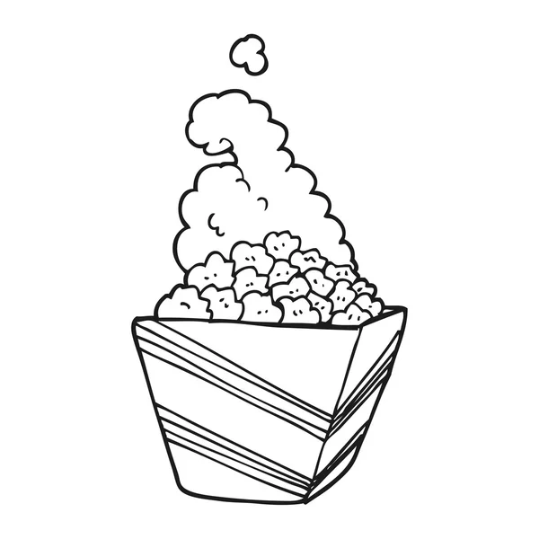 Чорно-білий мультфільм свіжий попкорн — стоковий вектор