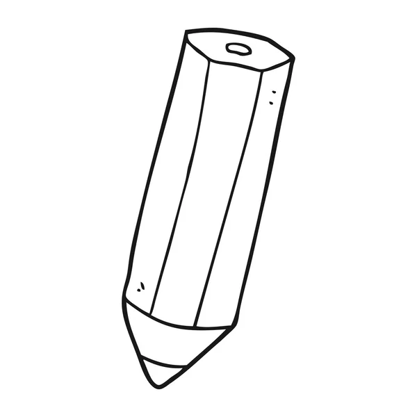 Black and white cartoon pencil — Stock Vector