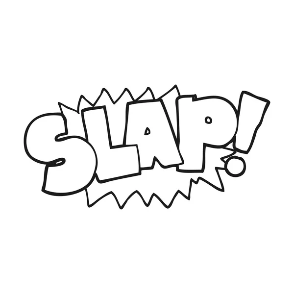 Black and white cartoon slap symbol — Stock Vector