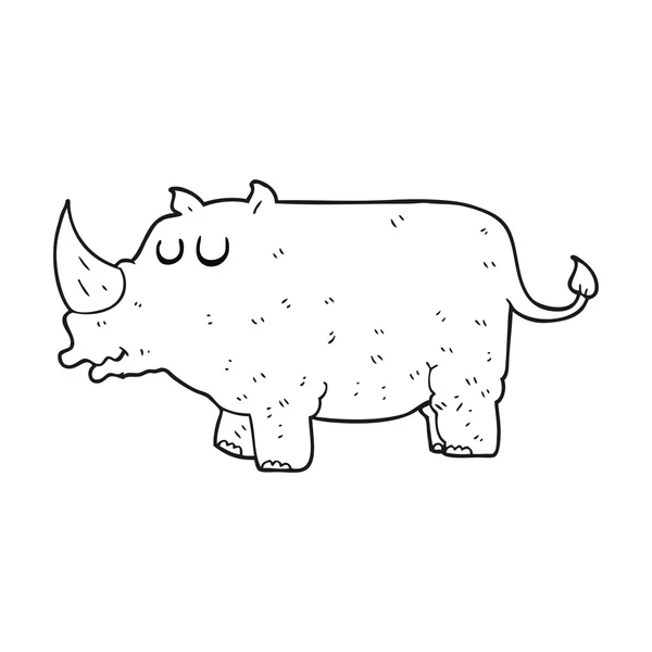 Czarno-biały rysunek rhino — Wektor stockowy