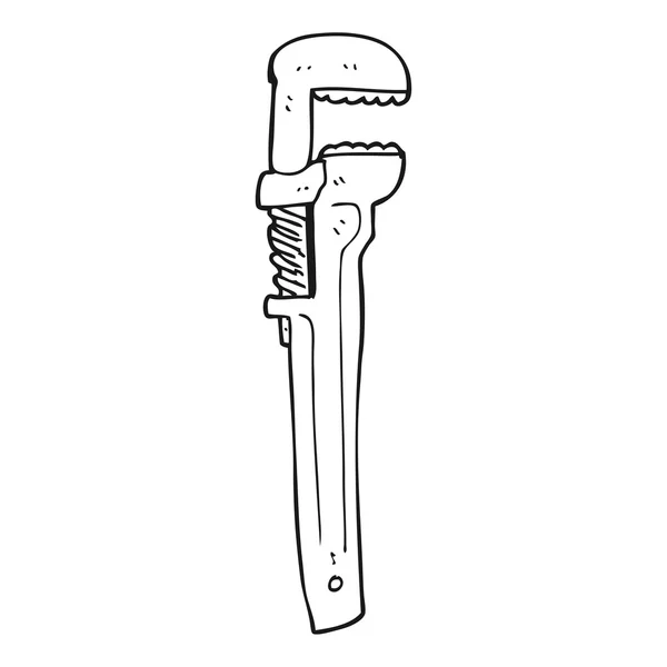 Черный и белый регулируемый гаечный ключ — стоковый вектор
